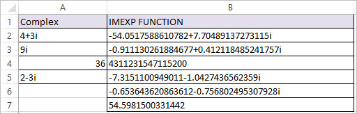 imexp function in excel