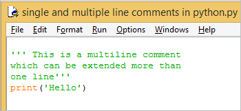 single and multiline comment in python 2