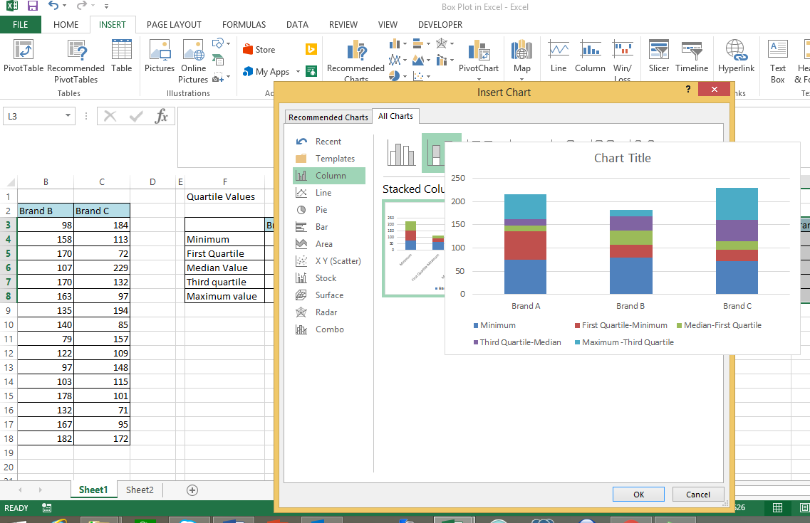 Excel boxplot boxplot in Excel