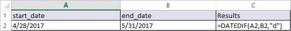 DATEDIF Function in Excel - Difference between Dates in years, months or days