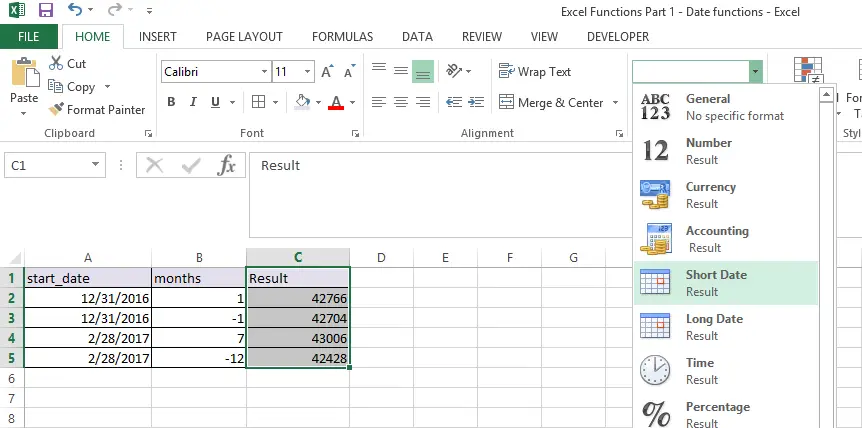 EDATE Function in Excel 4