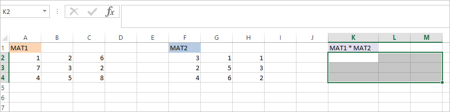 MMULT Function in Excel - Product or multiplication of matrices in Excel