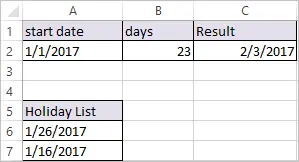 WORKDAY Function in Excel 4