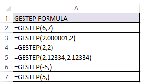 GESTEP Function in Excel - Test whether the number is greater than threshold