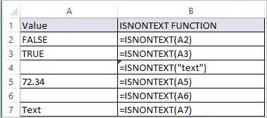 ISNONTEXT Function in Excel 1