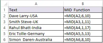 MID Function in Excel - Extract Substring in Excel