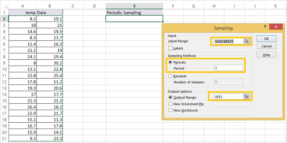 sampling in Excel 6