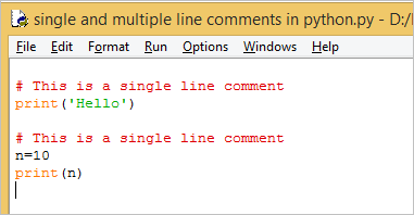 single and multiline comment in python 1