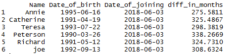 Difference of two dates in R by days, weeks, months, quarter, year 4