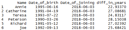 Difference of two dates in R by days, weeks, months, quarter, year 5