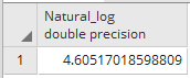 Get Log and natural log of the column in postgresql 3