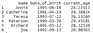 Get age from date of birth in R 2