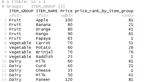 Calculate percentile, quantile, decile rank of the column in R N tile 10