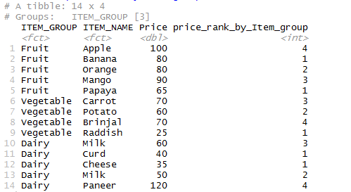 Calculate percentile, quantile, decile rank of the column in R N tile 7