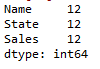 Count function in pandas count() 2